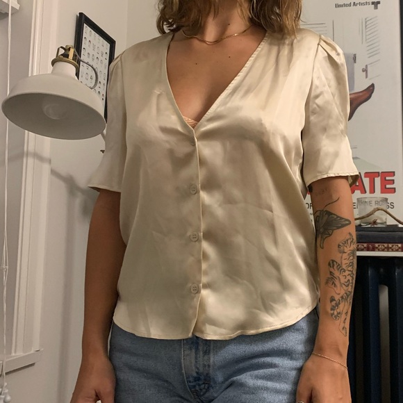 REFORMATION ~ silk button up blouse - Picture 2 of 4